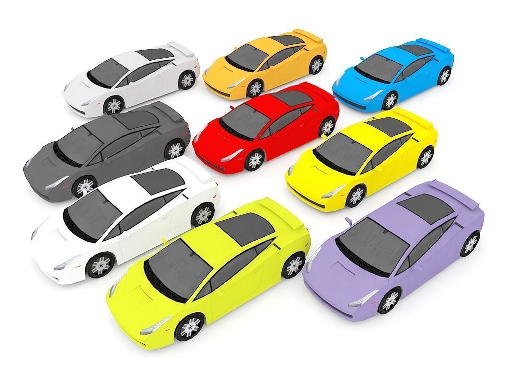 racing car Low-poly 3D model_2