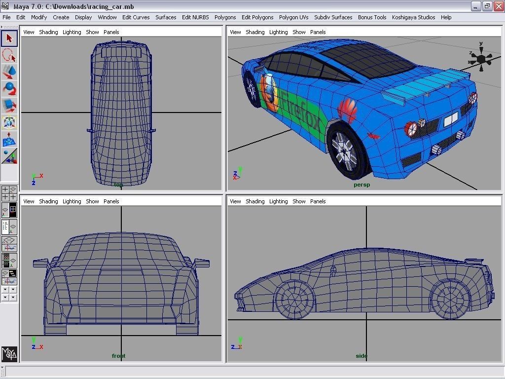 racing car Low-poly 3D model_8