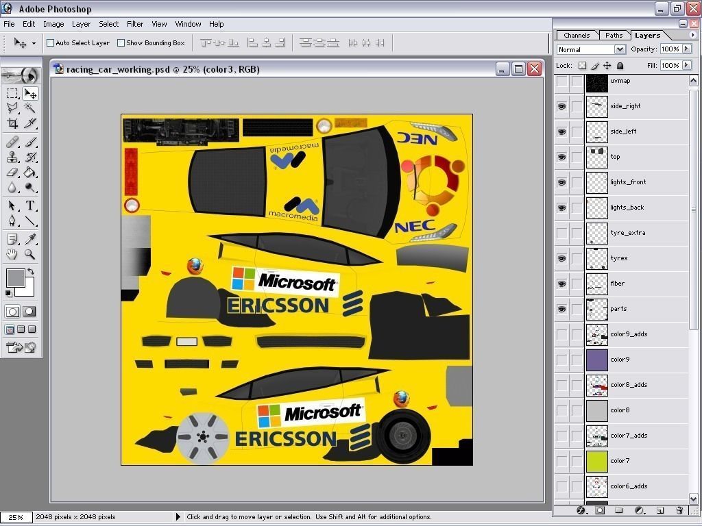 racing car Low-poly 3D model_10