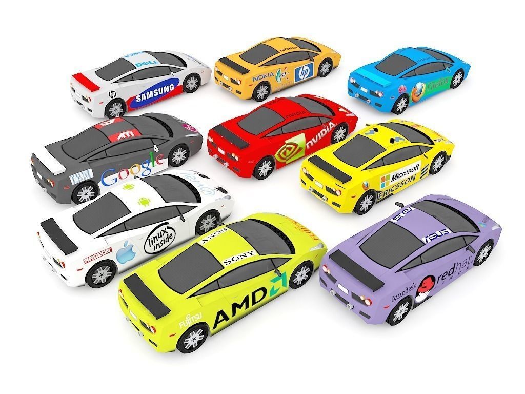 racing car Low-poly 3D model_1