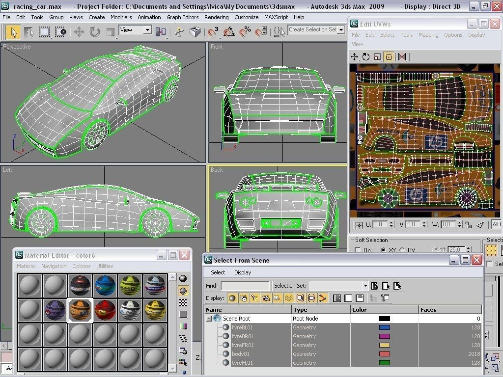 racing car Low-poly 3D model_9