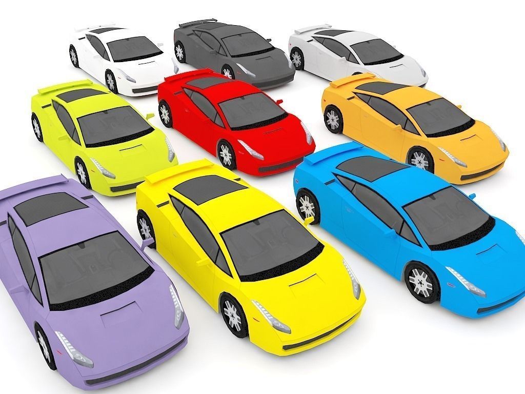 racing car Low-poly 3D model_6