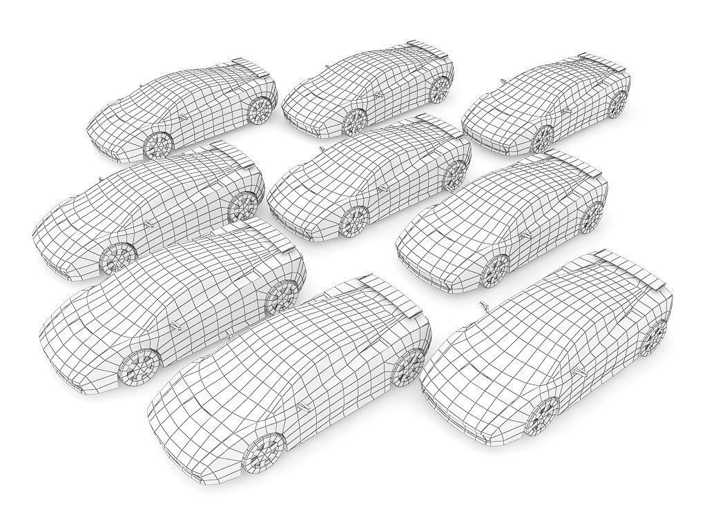 racing car Low-poly 3D model_3