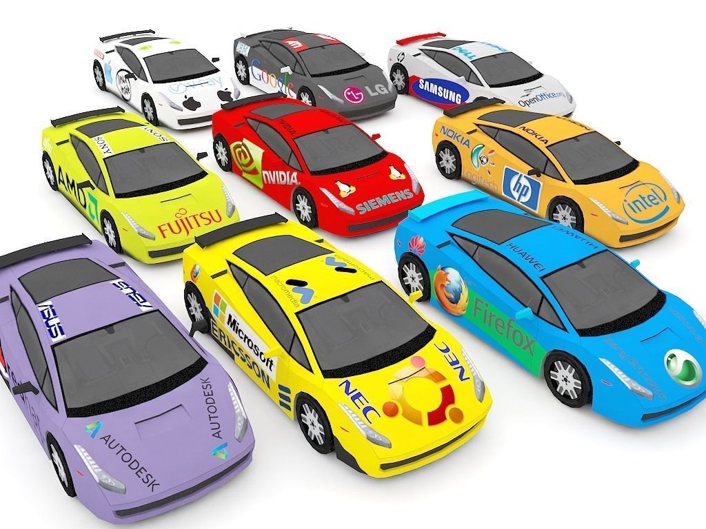 racing car Low-poly 3D model_4