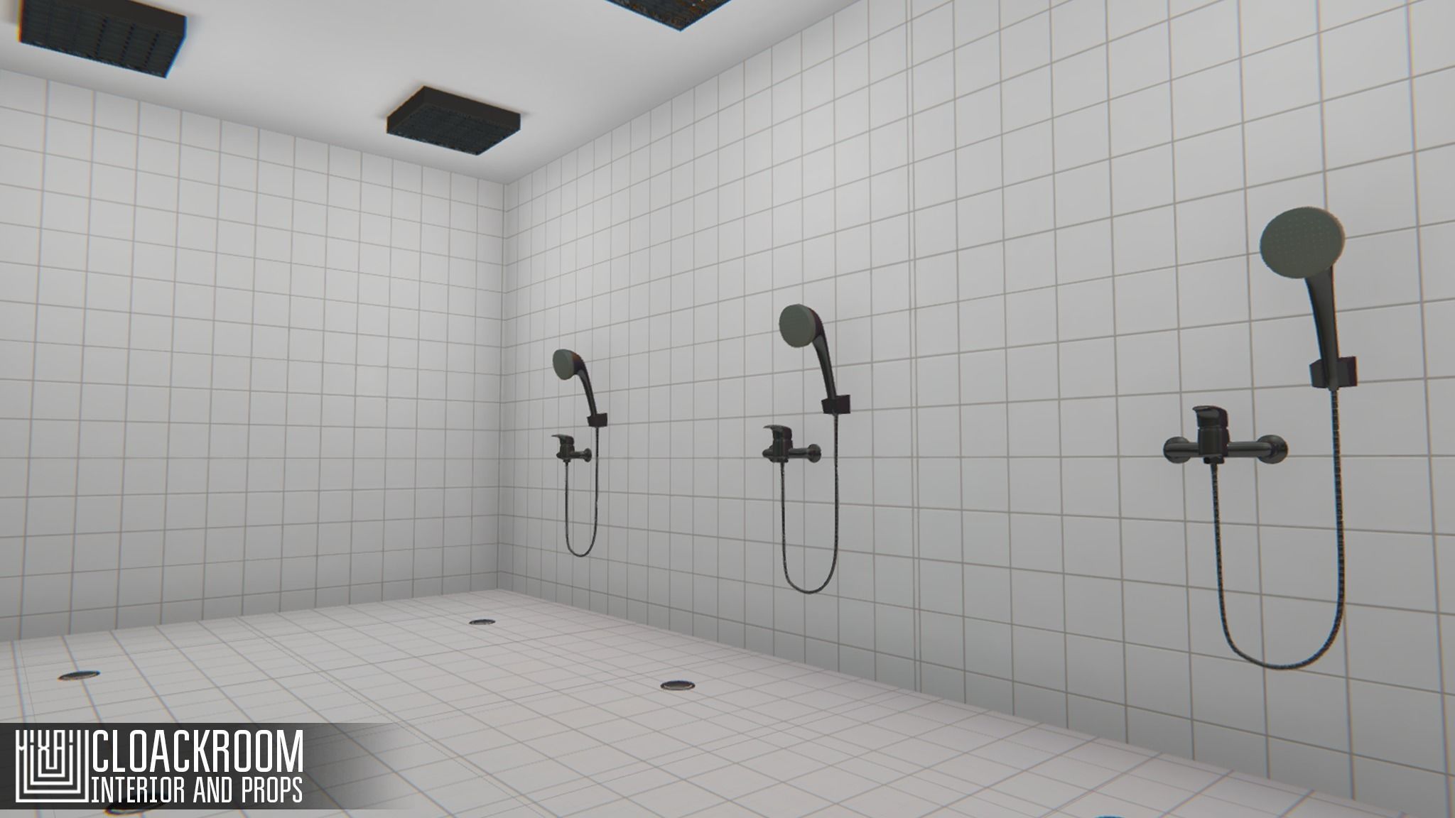 Cloackroom - interior and props Low-poly 3D model_17