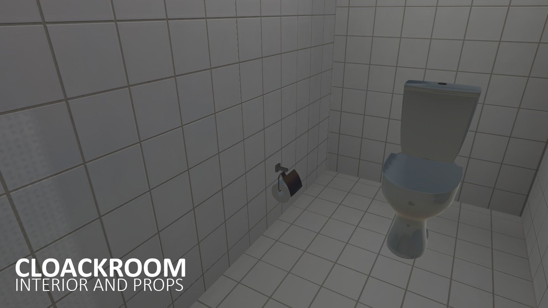 Cloackroom - interior and props Low-poly 3D model_12