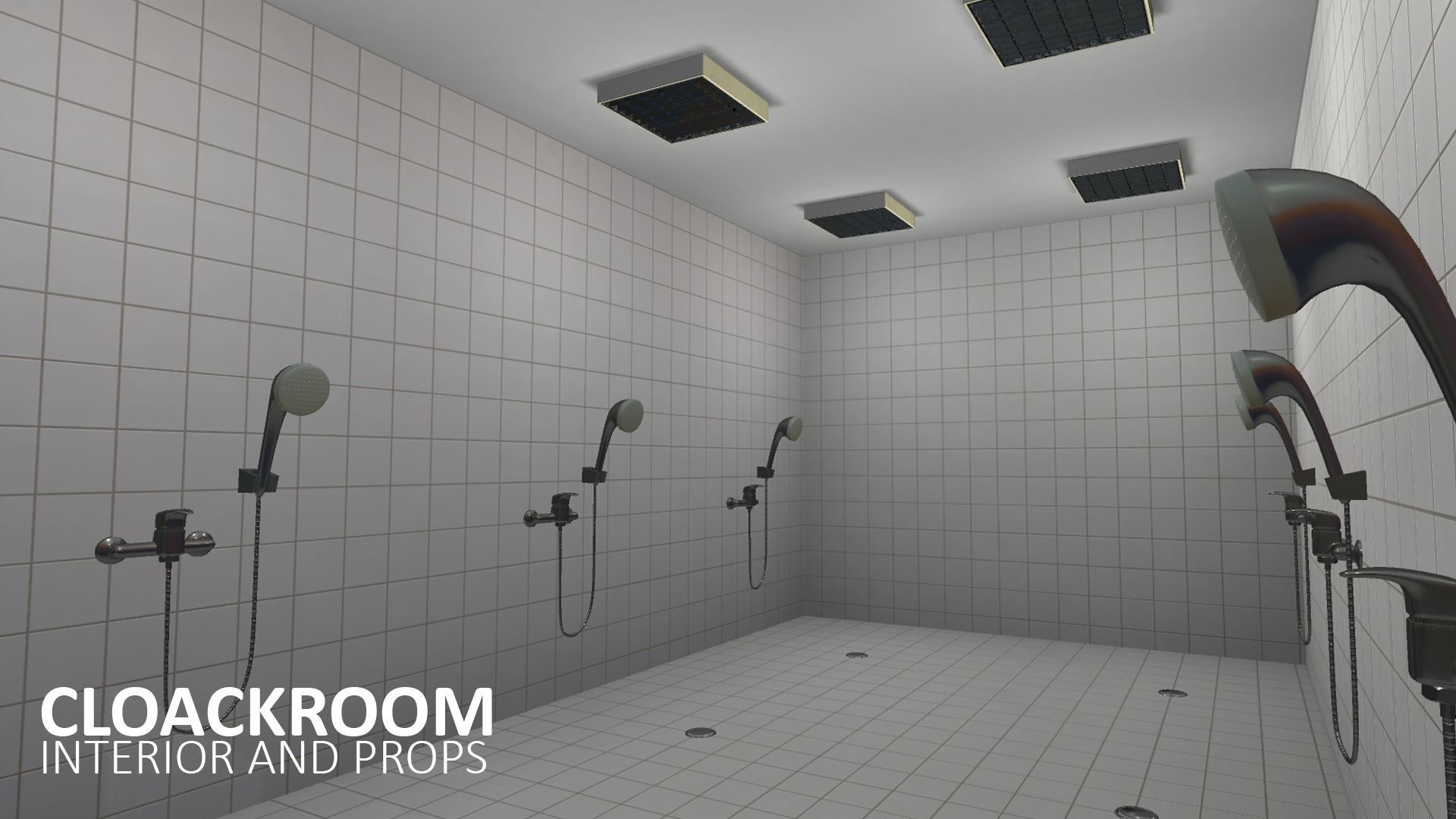 Cloackroom - interior and props Low-poly 3D model_15