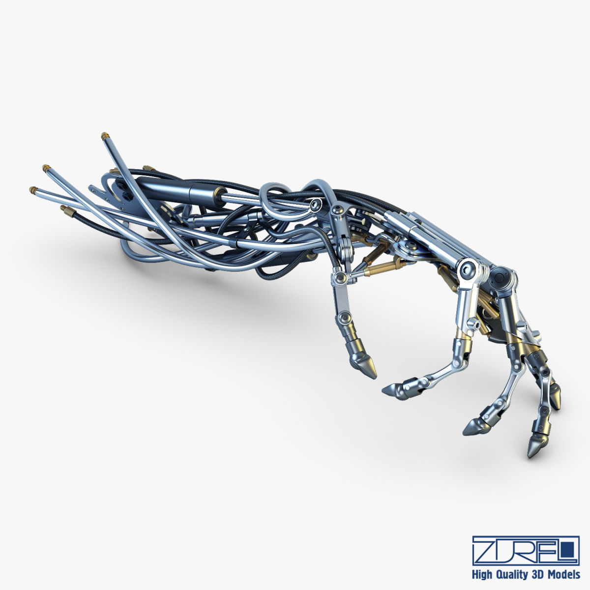Robotic hand v 2 3D model_7
