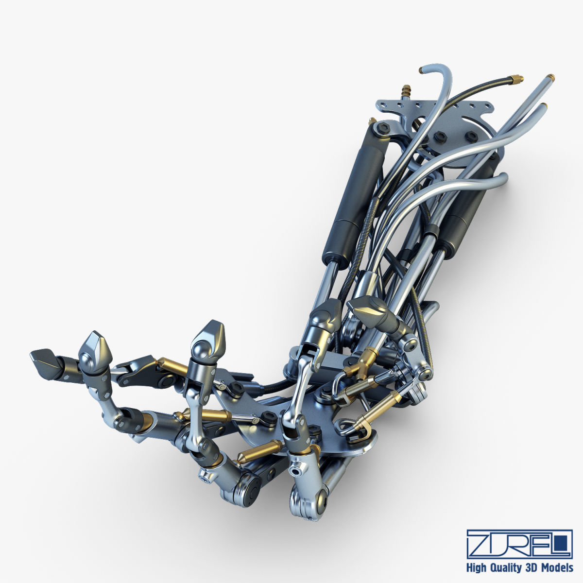 Robotic hand v 2 3D model_4