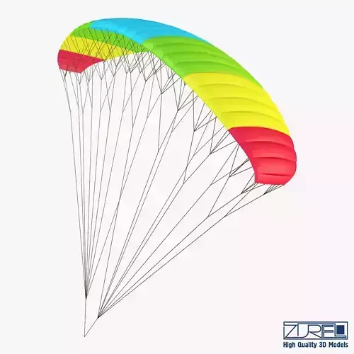 Paraglider v 2 Colorful Parachute 3D model
