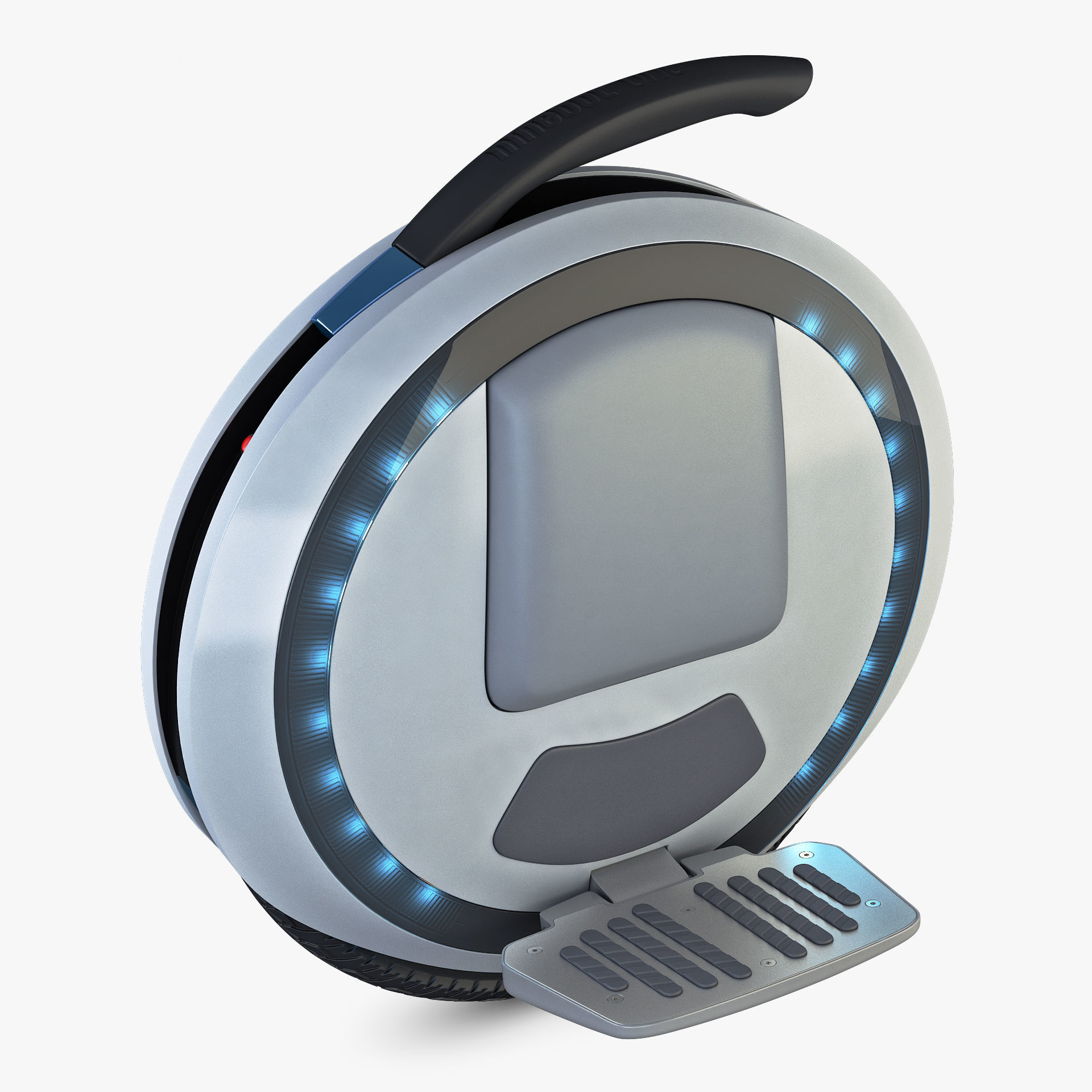 Ninebot One white 3D model_2