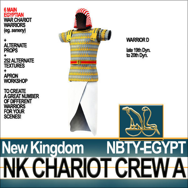 Ancient Egyptian War Chariot Crew NK Props Poser Daz A 3D model_27