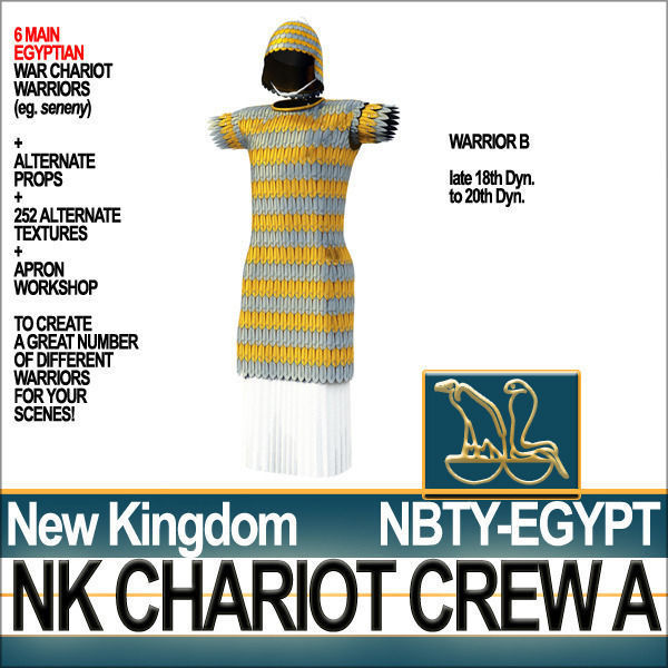 Ancient Egyptian War Chariot Crew NK Props Poser Daz A 3D model_23