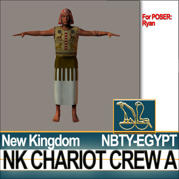 Ancient Egyptian War Chariot Crew NK Props Poser Daz A 3D model_54