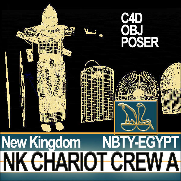 Ancient Egyptian War Chariot Crew NK Props Poser Daz A 3D model_59