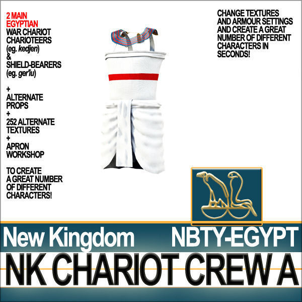 Ancient Egyptian War Chariot Crew NK Props Poser Daz A 3D model_32