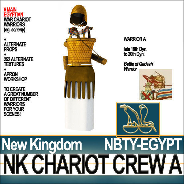 Ancient Egyptian War Chariot Crew NK Props Poser Daz A 3D model_24