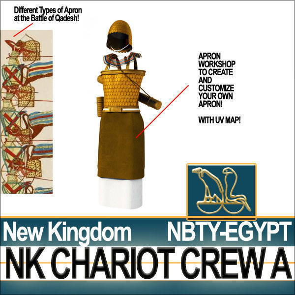 Ancient Egyptian War Chariot Crew NK Props Poser Daz A 3D model_25