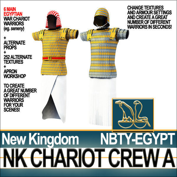Ancient Egyptian War Chariot Crew NK Props Poser Daz A 3D model_29