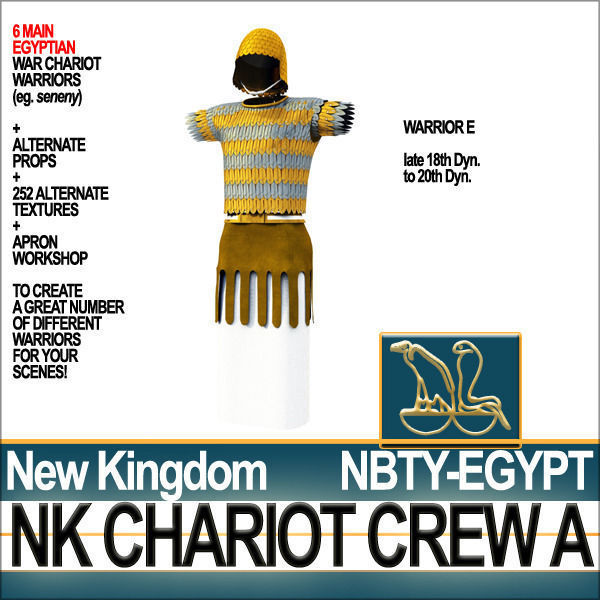 Ancient Egyptian War Chariot Crew NK Props Poser Daz A 3D model_28