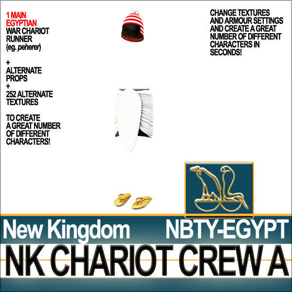 Ancient Egyptian War Chariot Crew NK Props Poser Daz A 3D model_35