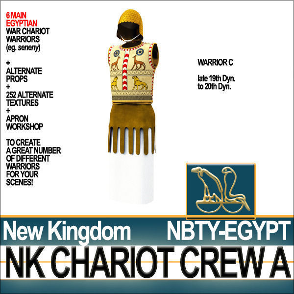Ancient Egyptian War Chariot Crew NK Props Poser Daz A 3D model_26