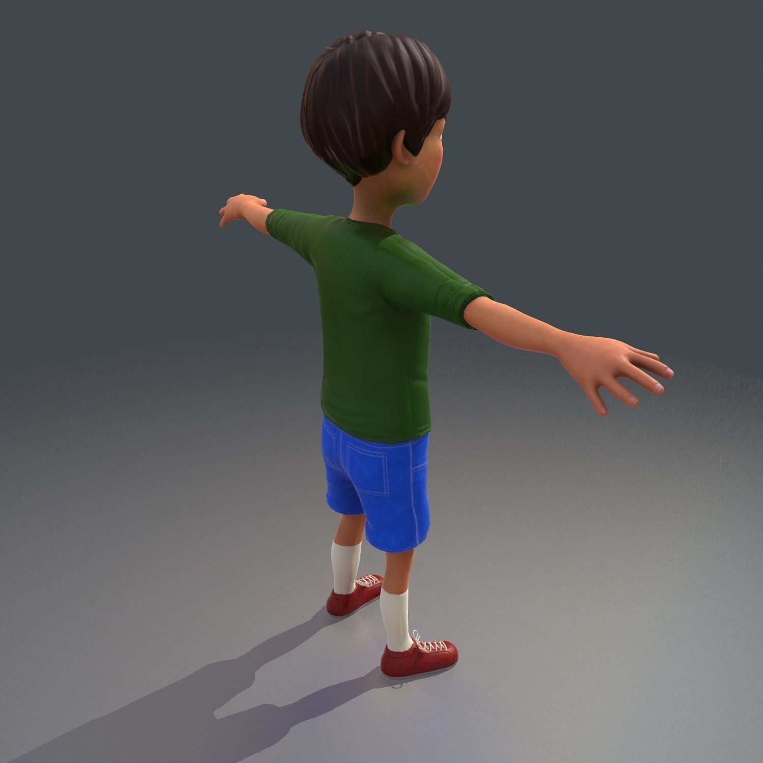 Cartoony Child Low-poly 3D model_11
