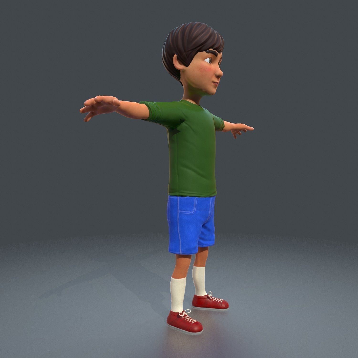 Cartoony Child Low-poly 3D model_3