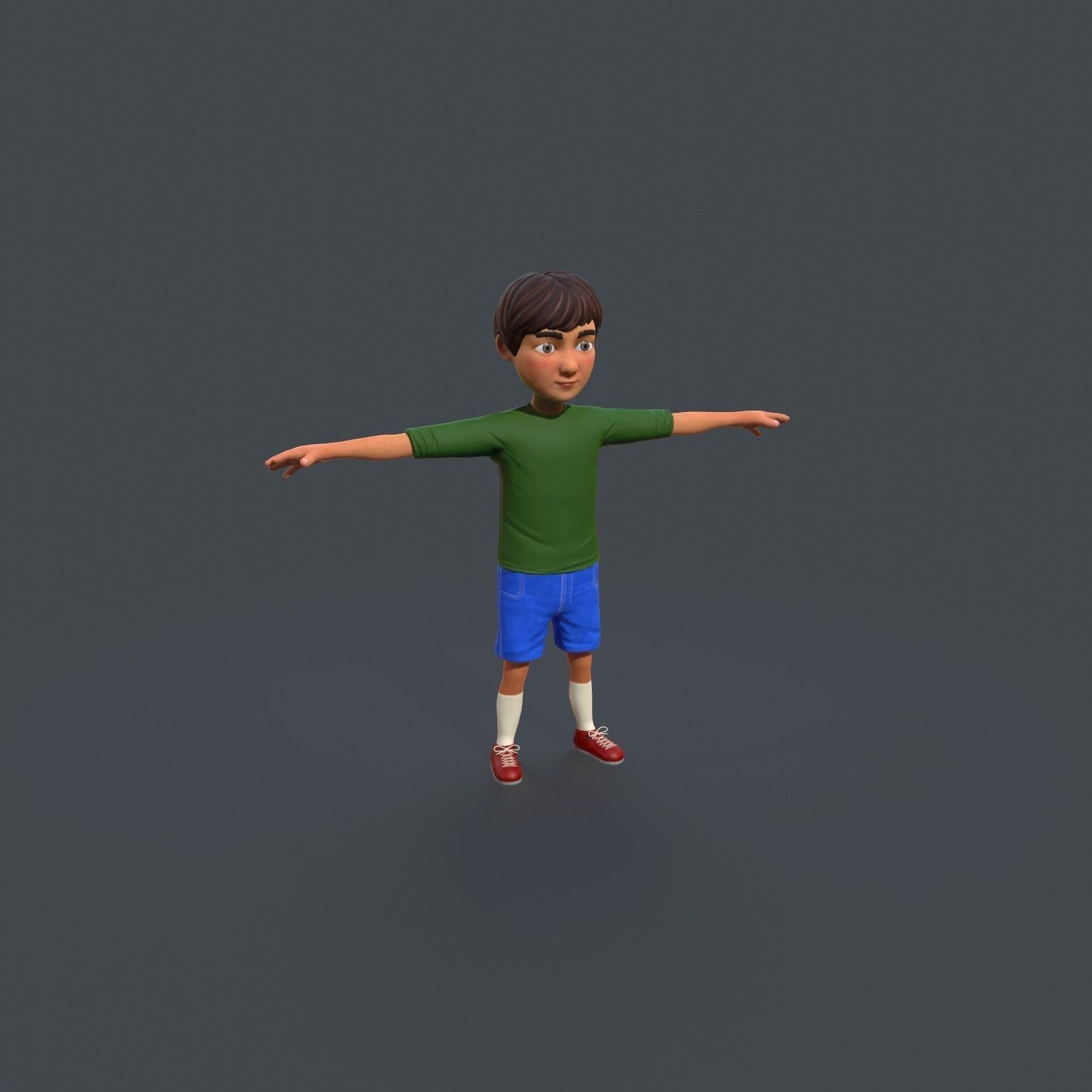 Cartoony Child Low-poly 3D model_10