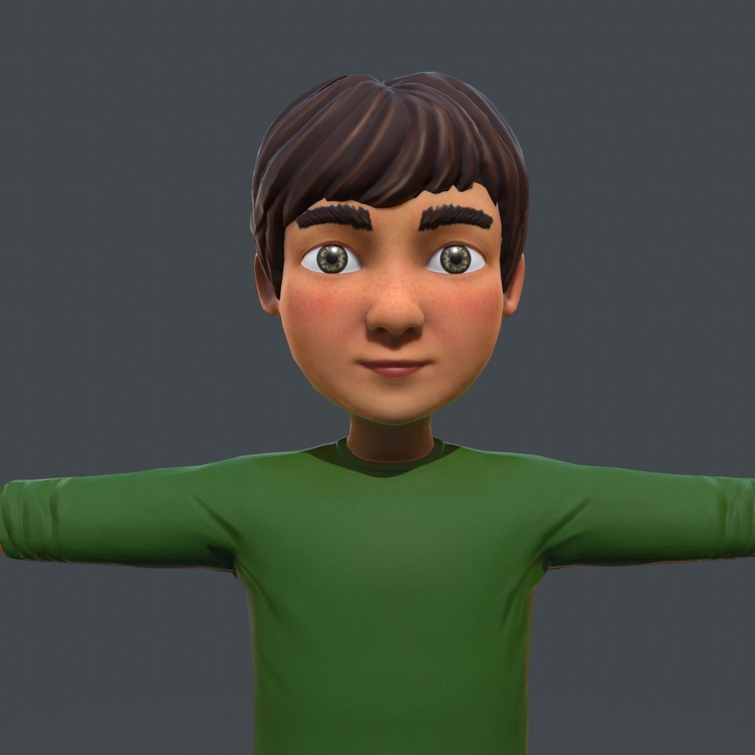 Cartoony Child Low-poly 3D model_13
