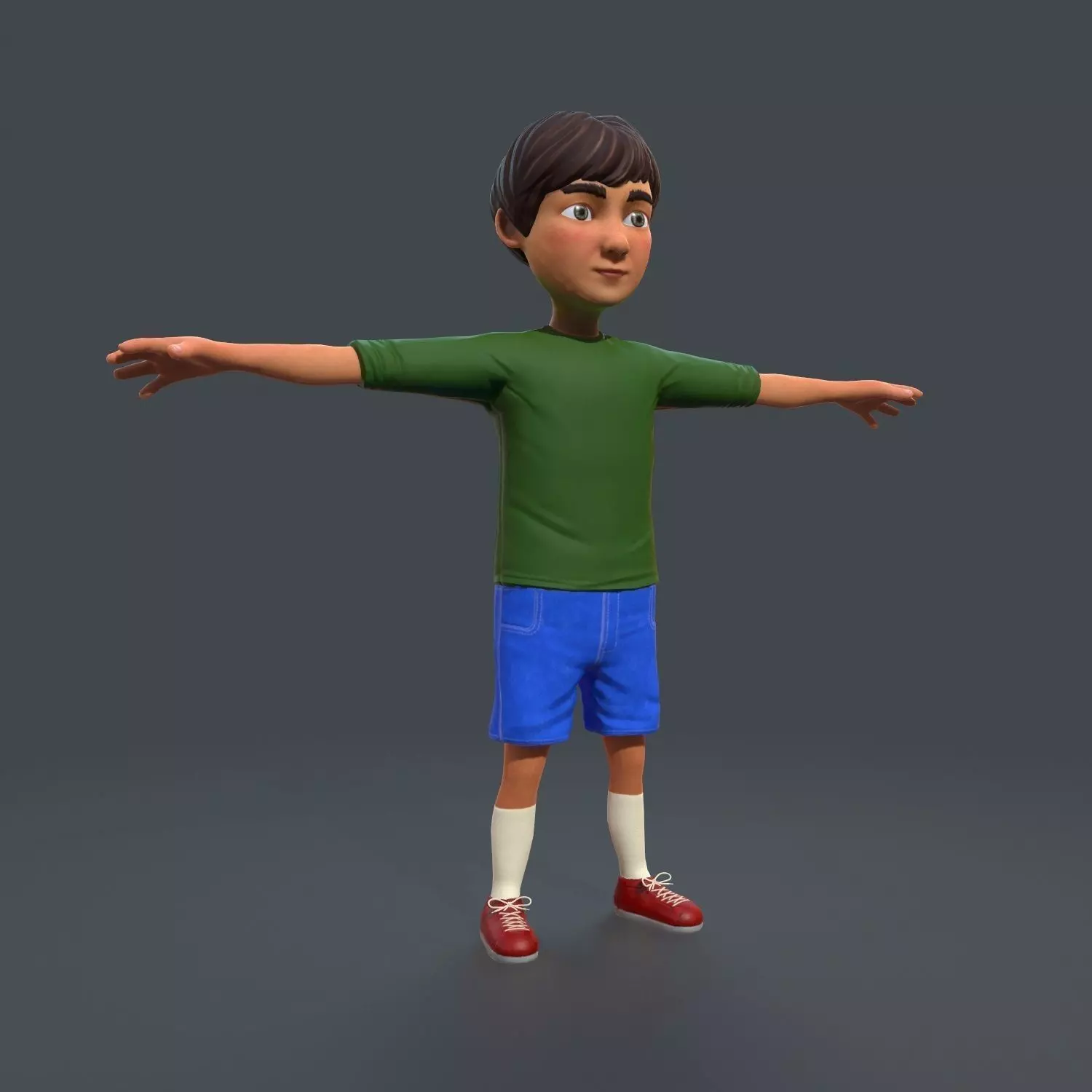 Cartoony Child Low-poly 3D model_0