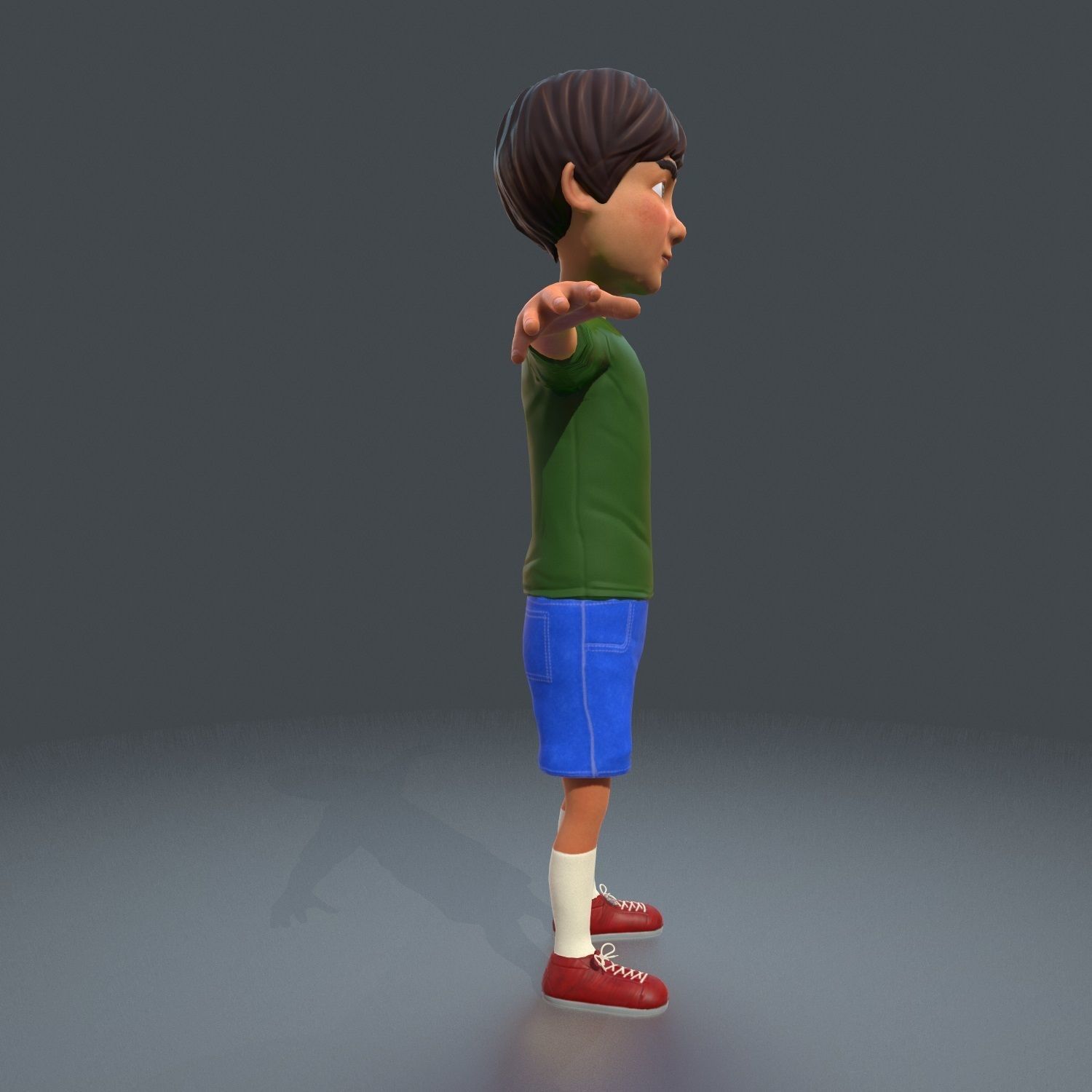 Cartoony Child Low-poly 3D model_2