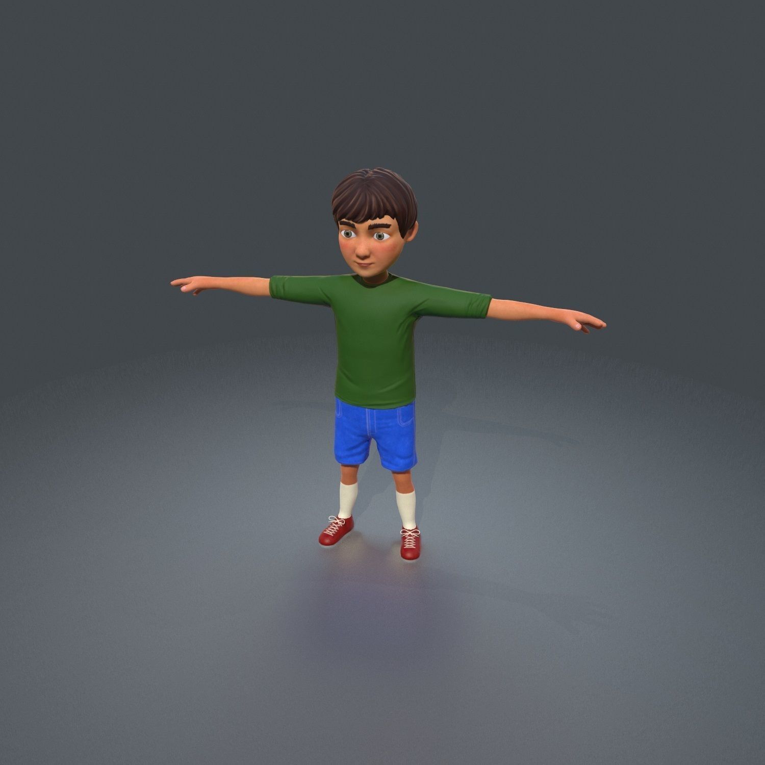 Cartoony Child Low-poly 3D model_7