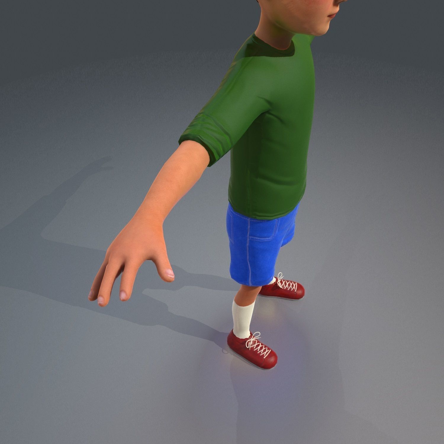 Cartoony Child Low-poly 3D model_9