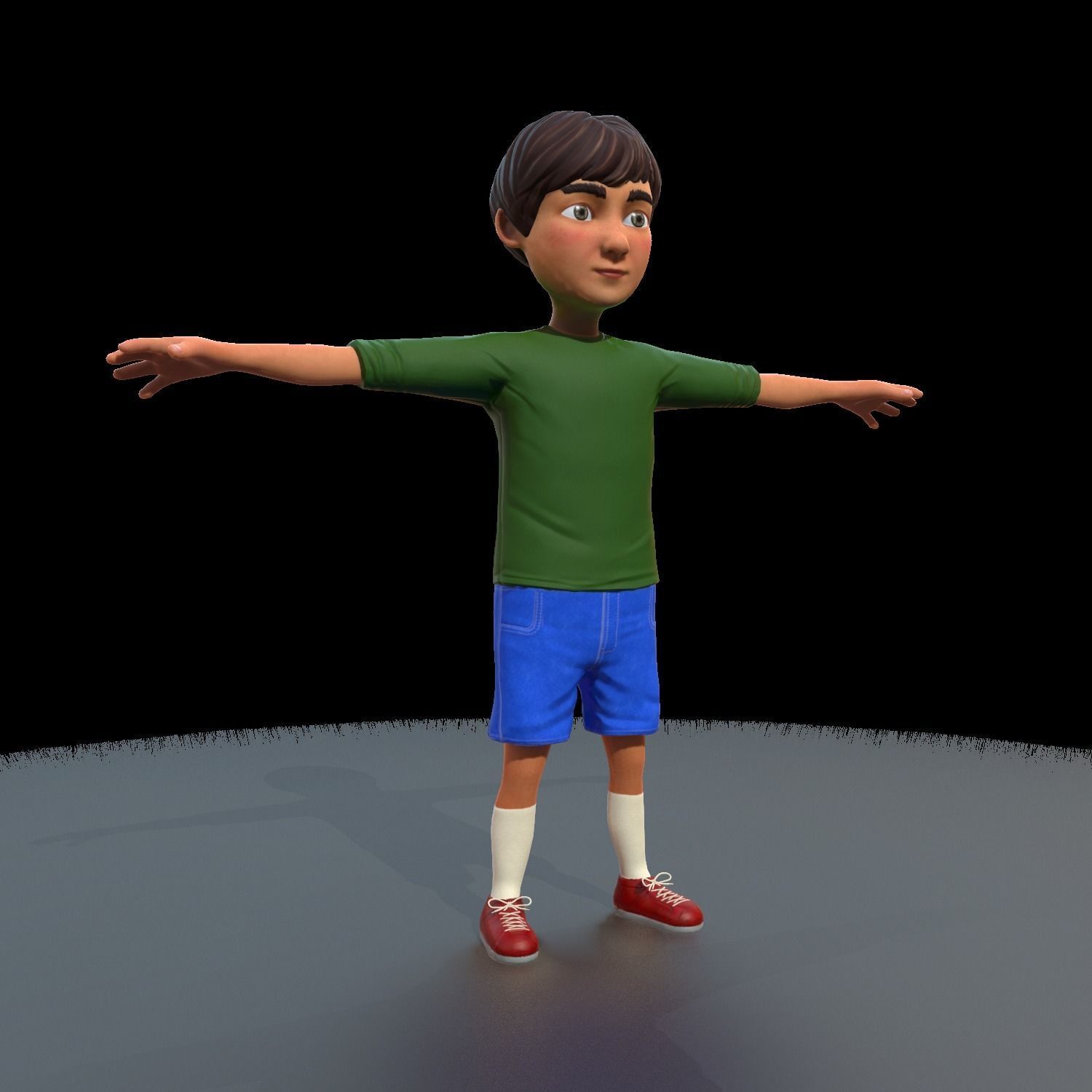 Cartoony Child Low-poly 3D model_17