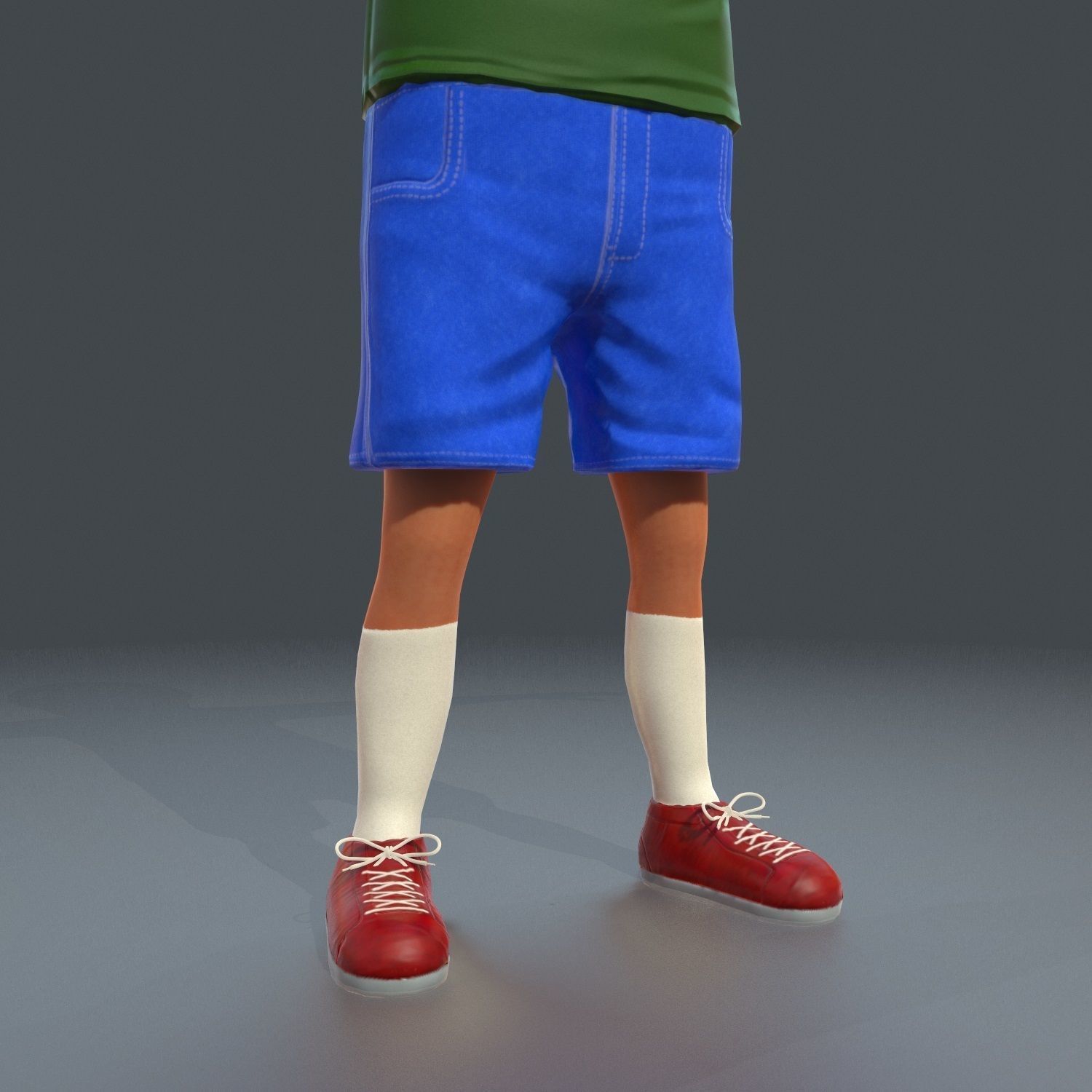 Cartoony Child Low-poly 3D model_6