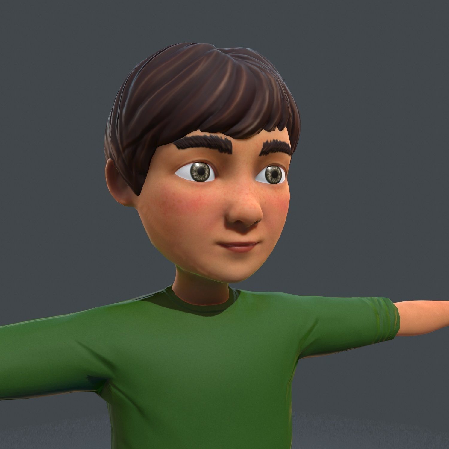 Cartoony Child Low-poly 3D model_4