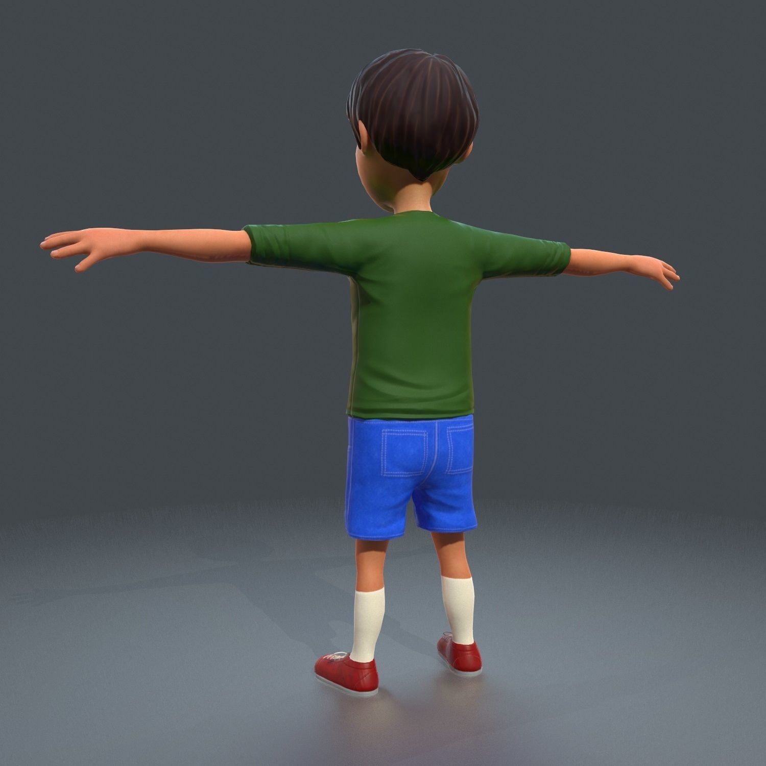 Cartoony Child Low-poly 3D model_8