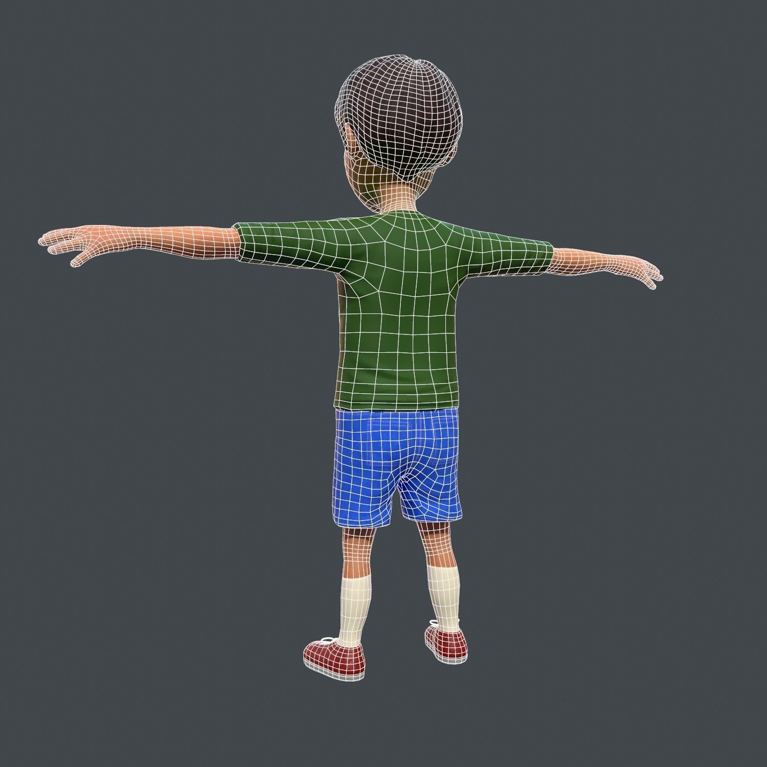 Cartoony Child Low-poly 3D model_19