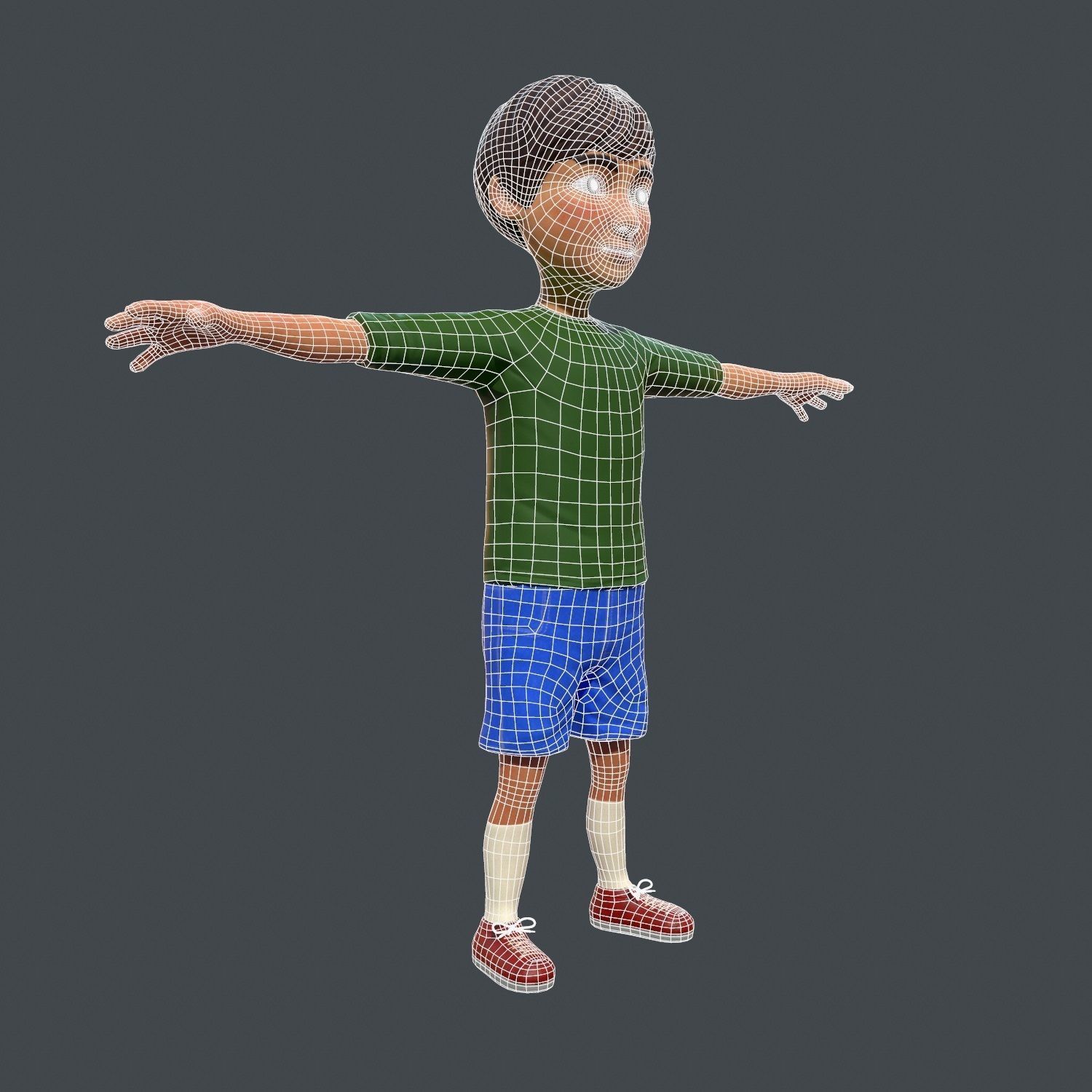 Cartoony Child Low-poly 3D model_18