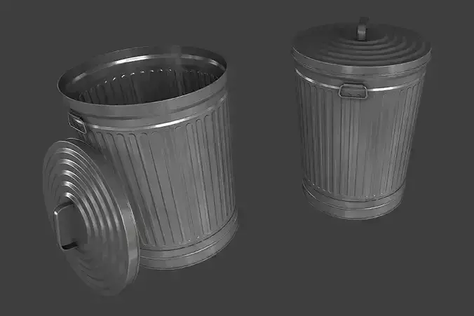 Metal Trash Can