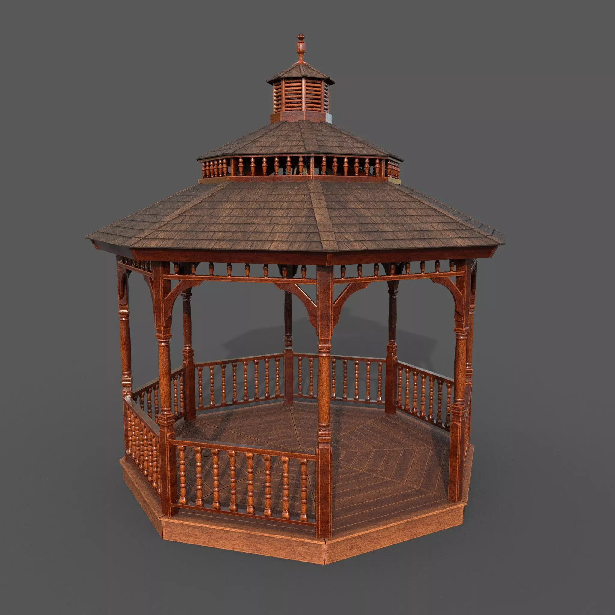 Garden Gazebo pbr Low-poly 3D model_0