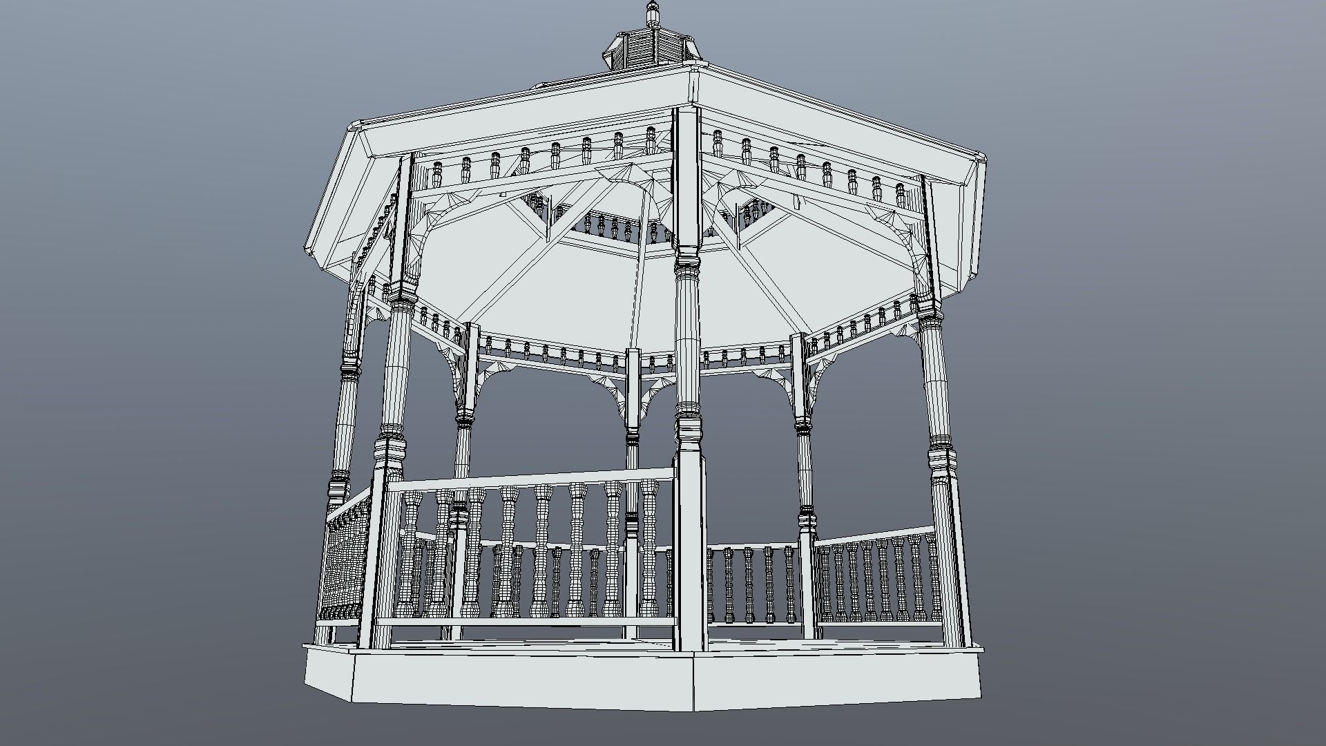 Garden Gazebo pbr Low-poly 3D model_8