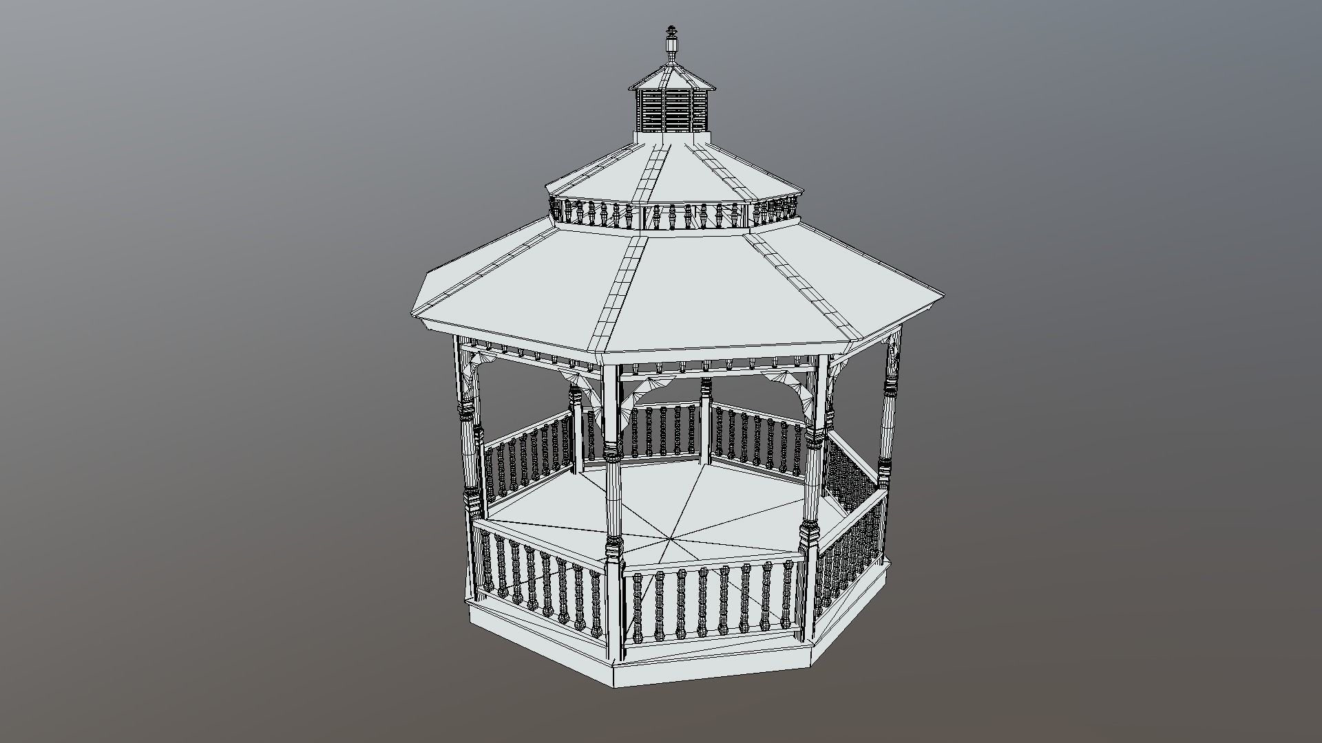 Garden Gazebo pbr Low-poly 3D model_7