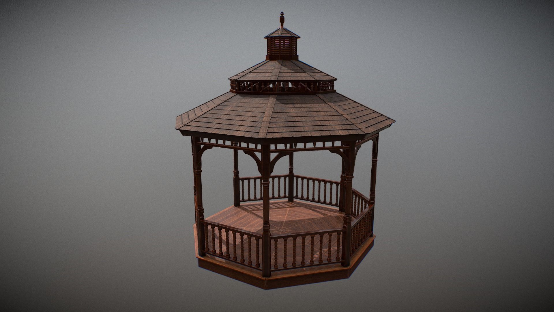 Garden Gazebo pbr Low-poly 3D model_5