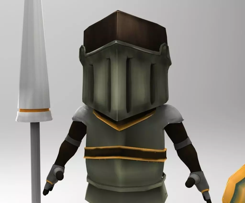 Cartoon Knight  Low-poly 3D model_0