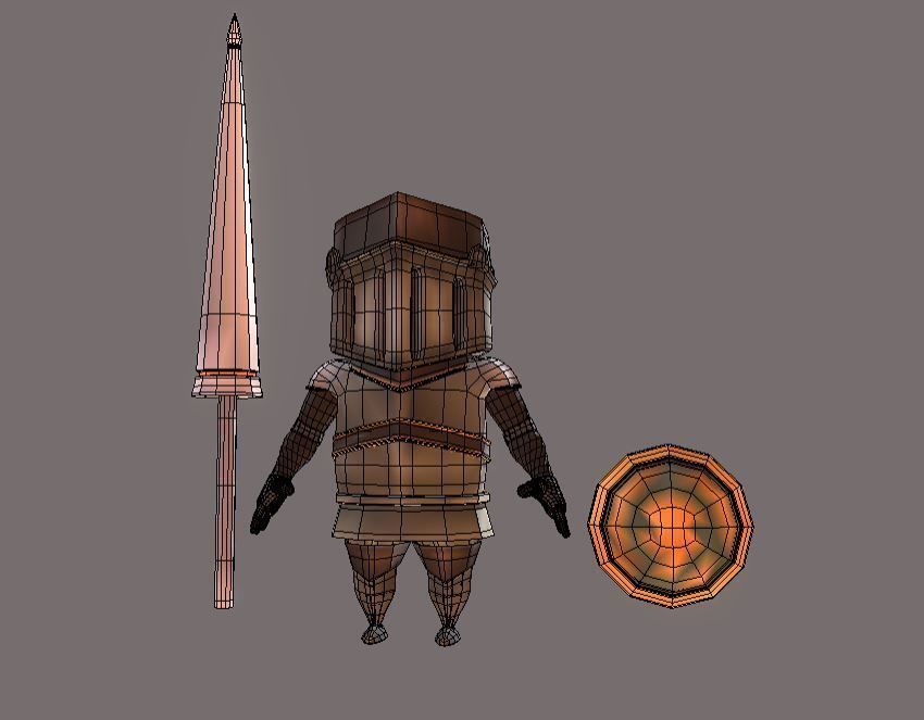Cartoon Knight  Low-poly 3D model_10