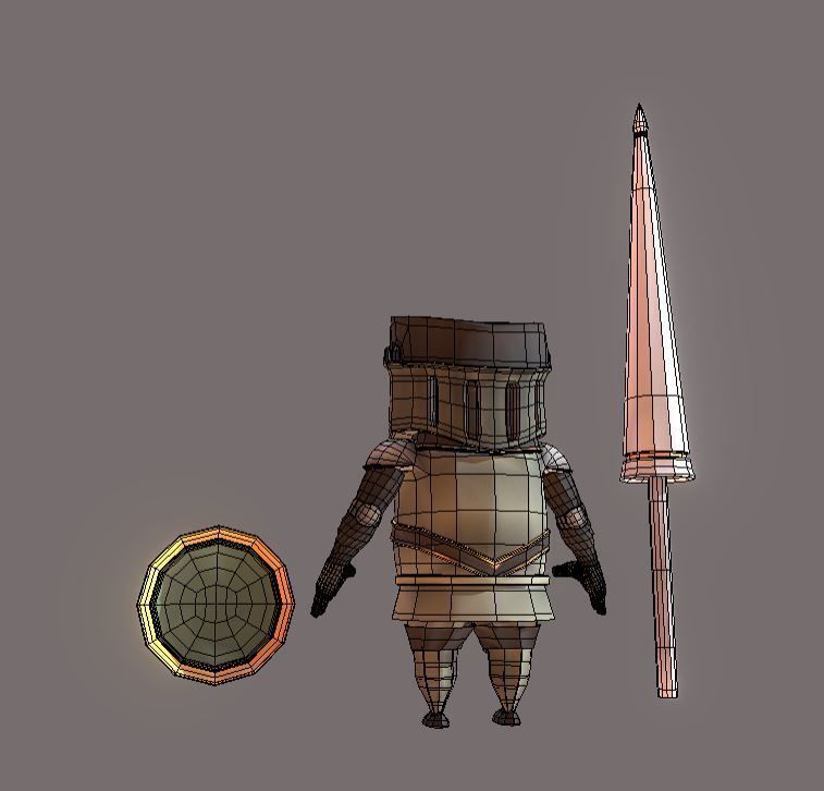 Cartoon Knight  Low-poly 3D model_11