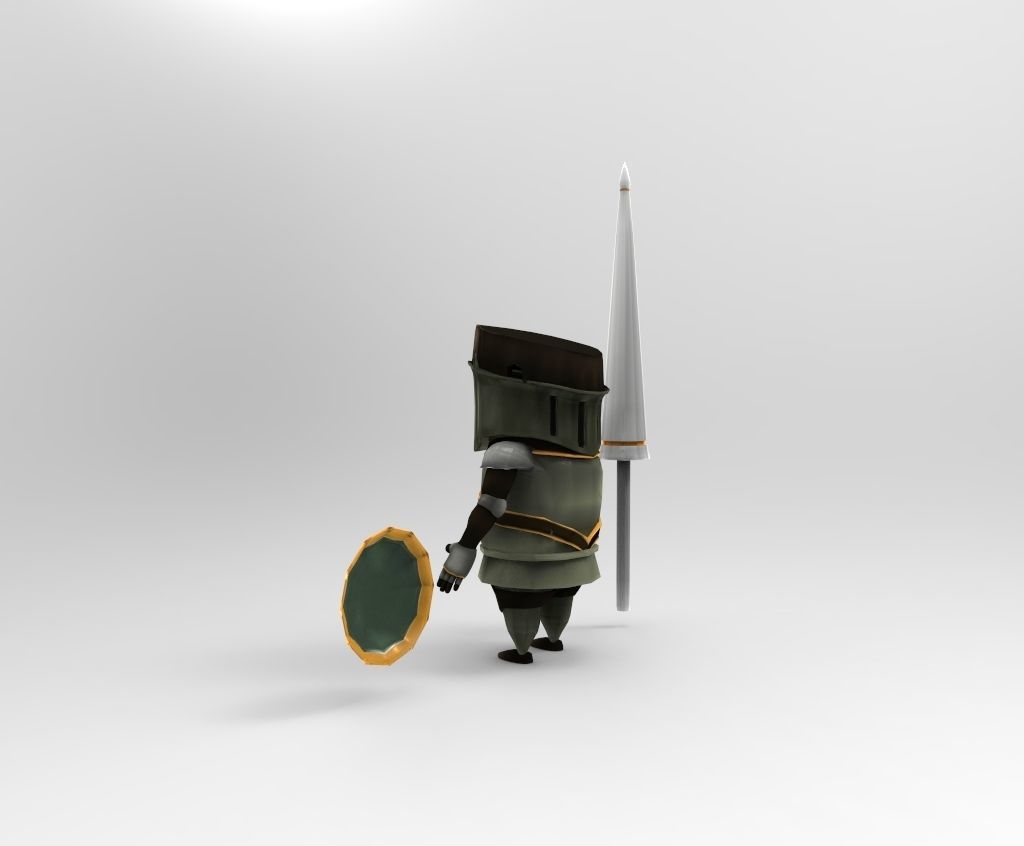 Cartoon Knight  Low-poly 3D model_8