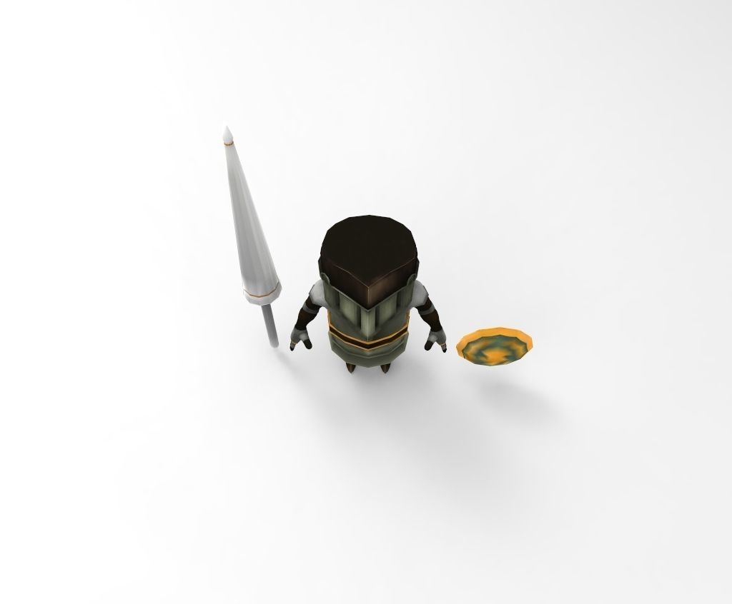Cartoon Knight  Low-poly 3D model_9